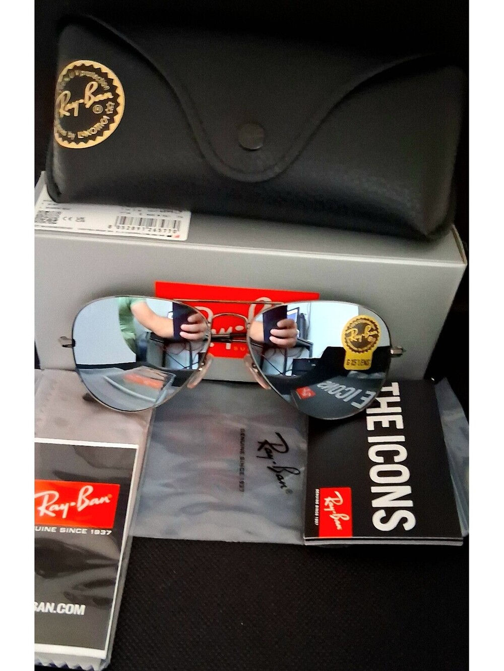 NEW Ray Ban RB3025 58mm Aviator Mirrored Lens Gunmetal Frame Sunglasses